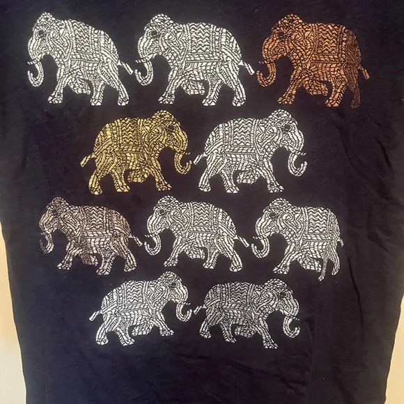 J. Crew Navy Tee with Elephant Design - Picture 2 of 4